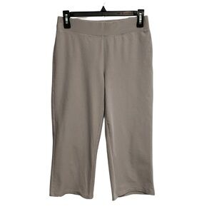 Eileen‎ Fisher Petite Pull-On Stretch Crepe Capri Pants Gray